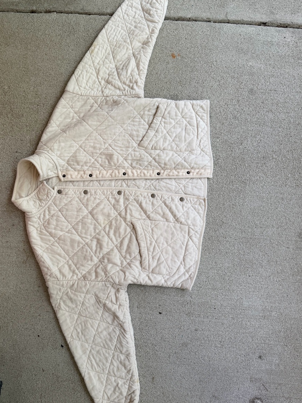 Z Supply Quilted Cream Snap-Front Puffer Jacket - Picture 2 of 7